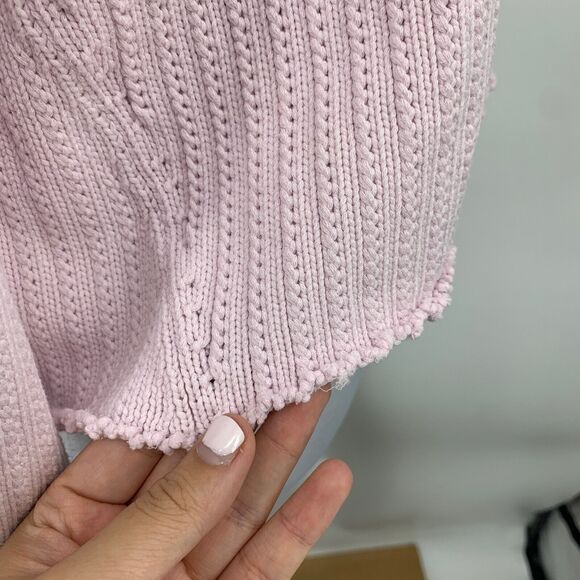 J Brand Sweater Womens S Small Lilac Knit Mock Neck Drop Shoulder Boxy Cropped - Picture 7 of 14